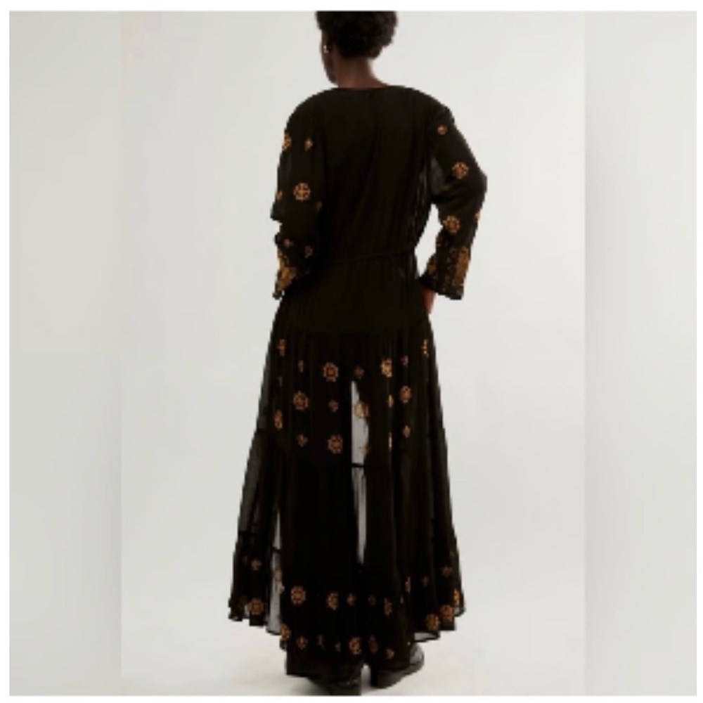 Free People NFC La Cienega Embroidered Kimono Long Sleeve Duster- One Size